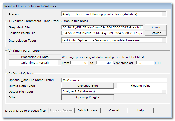 MRIs Preprocessing Dialog